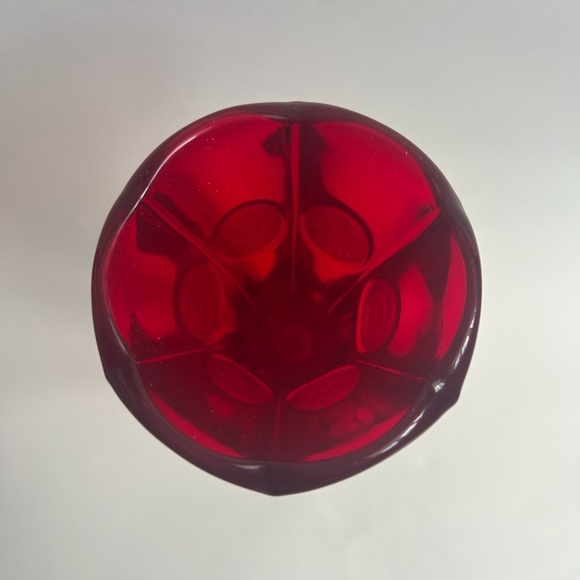 Vintage MCM Fostoria Glass Ruby Red Coin Vase - Picture 3 of 7